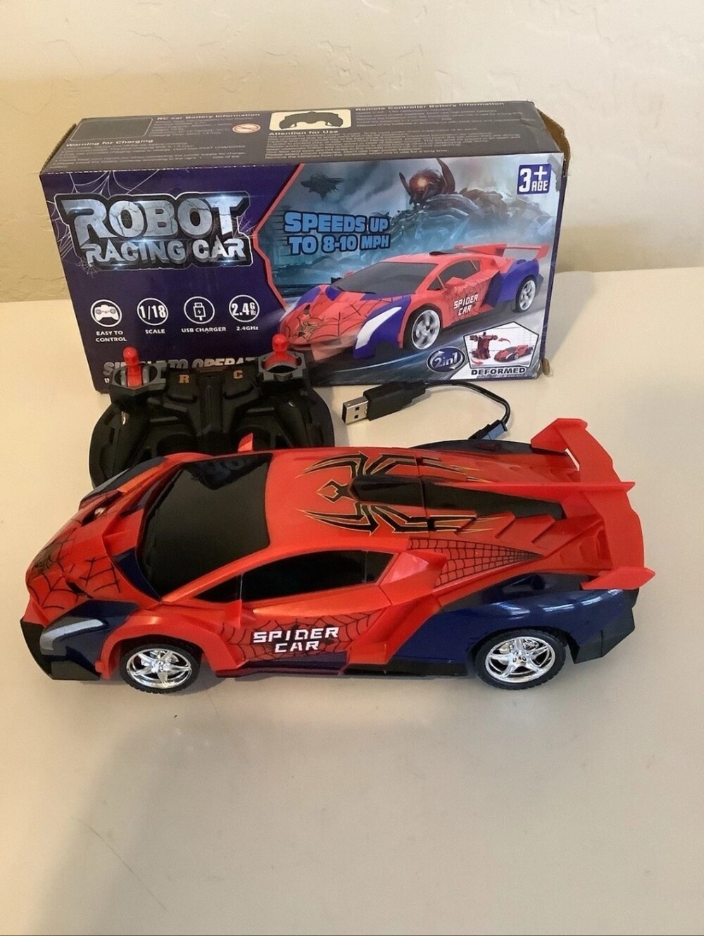 Spider Car Remote Control Racing Toy - Red - Picture 4 of 7
